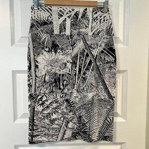 Kamali Kulture Norma Kamali Straight Skirt Black & White Print